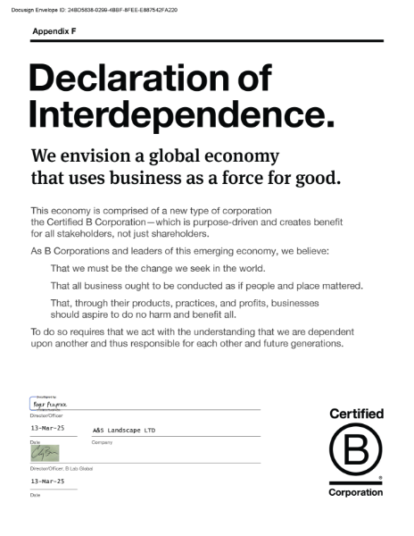 Declaration of Interdependence - Certified B Corporation