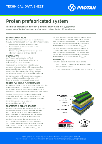 Protan (UK) Ltd Prefabricated System Technical Data Sheet 160825_1