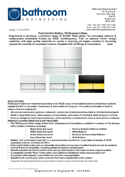 TECEsquare Glass Flush Plate