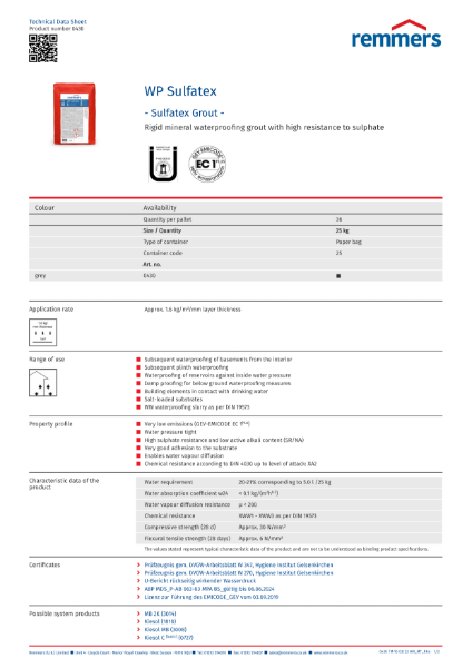 Technical Data Sheet - WP Sulfatex