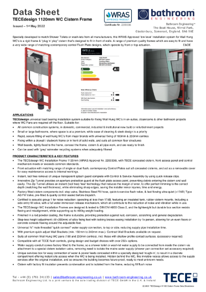 TECEdesign H1120 Cistern Frame