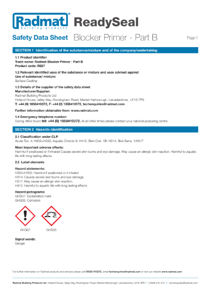 SDS (B) - ReadySeal Blocker Primer