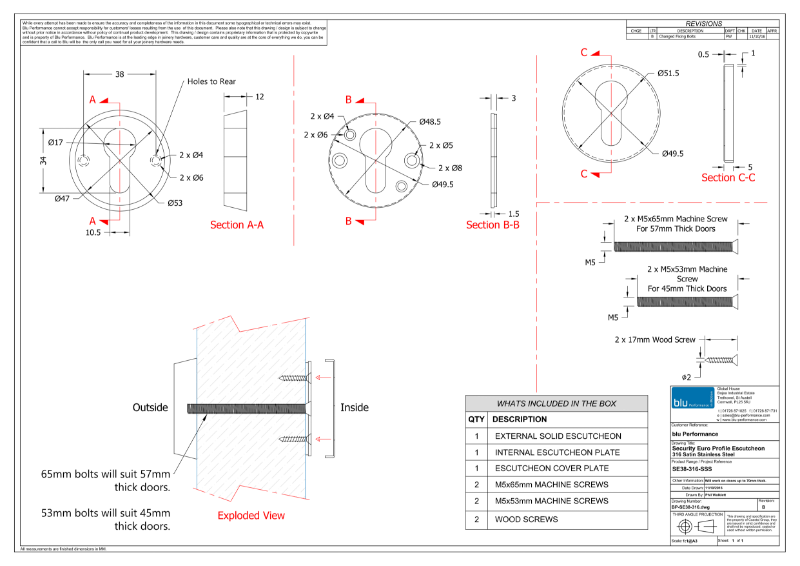 BLU™ - SE38 Security Escutcheon CAD