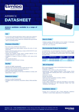 1201 Airbrick Datasheet