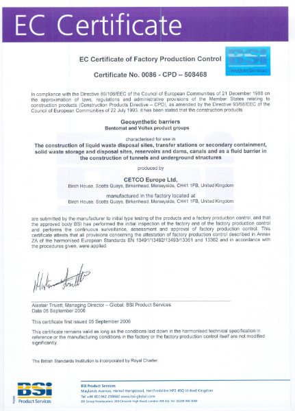 BSI EC Certificate