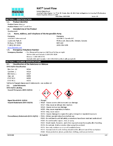 NXT® Level Flow - SDS