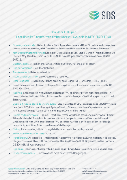 Shieldoor L20 Spec