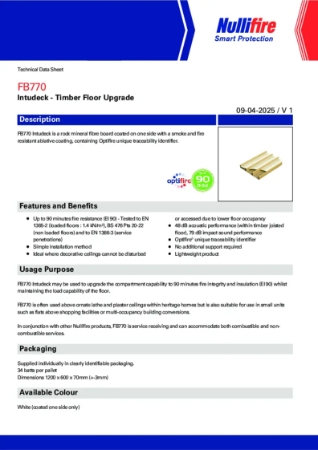 FB770 Intudeck Product Data Sheet