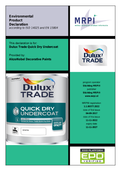 Dulux Trade Quick Dry Undercoat EPD