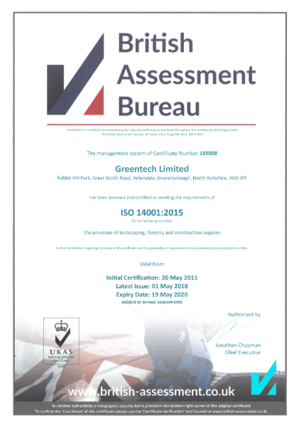 ISO 14001:2015 Certificate