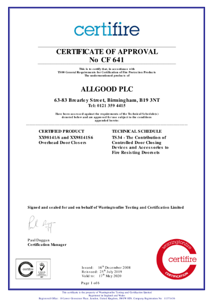 Certifire Certificate CF 641