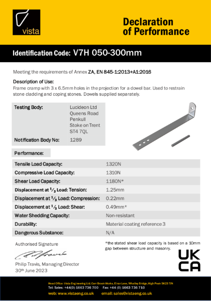 V7H 050-300mm Declaration of Performance