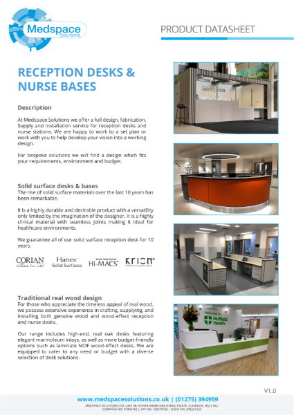Reception Desks & Nurse Bases