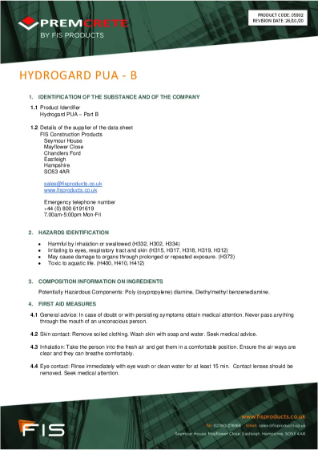 HydroGard PUA MDS