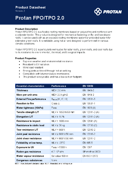Protan FPO/TPO 2.0 mm Membrane
