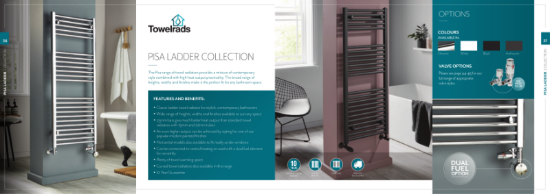 Towelrads Pisa Towel Rail Range Brochure