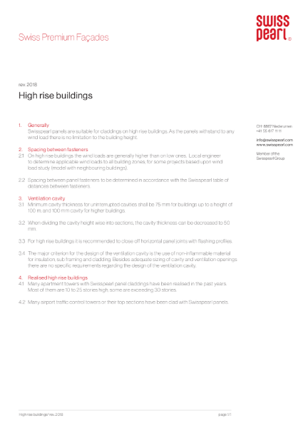 Swisspearl High Rise Buildings