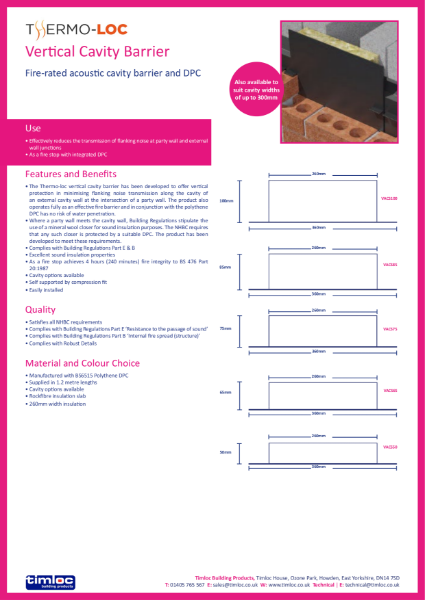 Thermo-loc Vertical Cavity Barrier