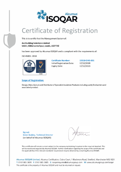 ISO 45001 Occupational Health & Safety Management Certificate