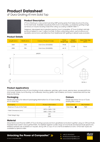 d² Dura Grating 41mm Solid Top