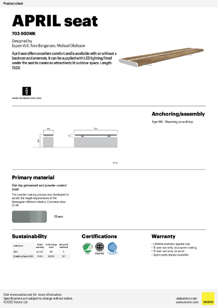 APRIL Bench - 703-900MK