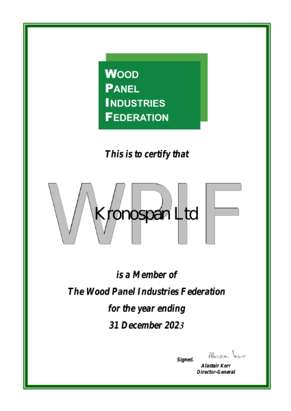 WPIF Certificate