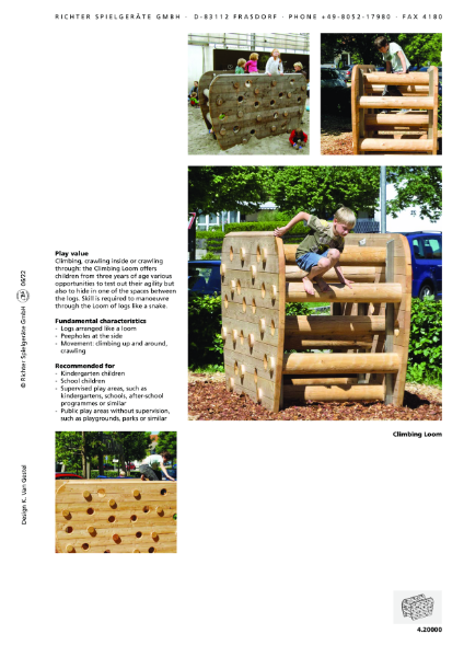 Timberplay Climbing Structure Frames - Climbing-Loom - Datasheet
