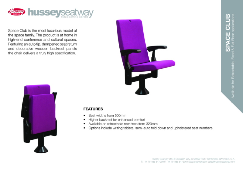 Space Club Chair-  Product Specification