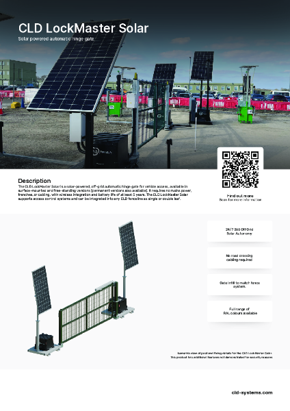 LockMaster Solar Datasheet.