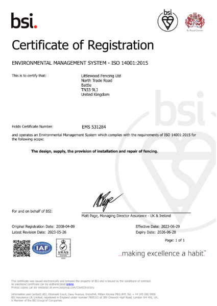 ENVIRONMENTAL MANAGEMENT SYSTEM - ISO 14001:2015