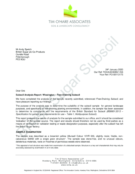 SubSoil Analysis Report