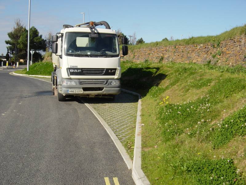 SuDS Permeable Paving, Park and Ride, Truckcell, Truro, UK