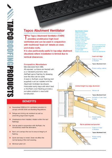 Tapco Abutment Vent Technical Guide