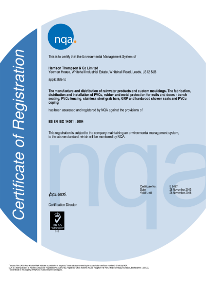 ISO 14001: 2004 Certificate