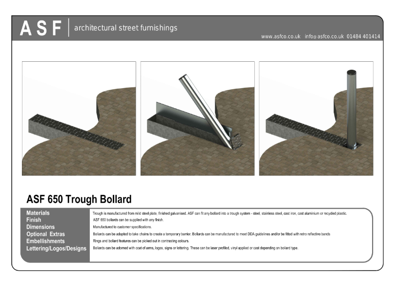 ASF 650 Trough Bollard