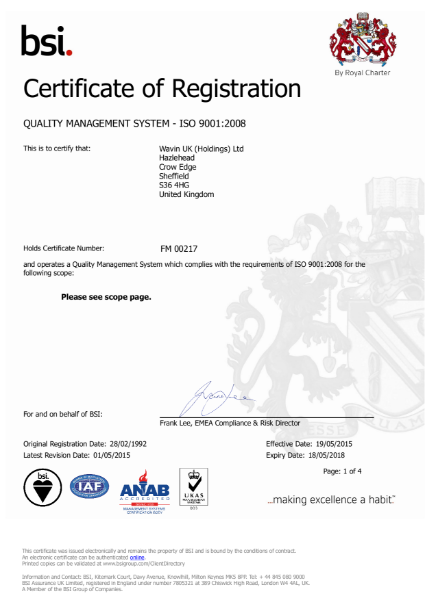 ISO 9001:2008 Certificate