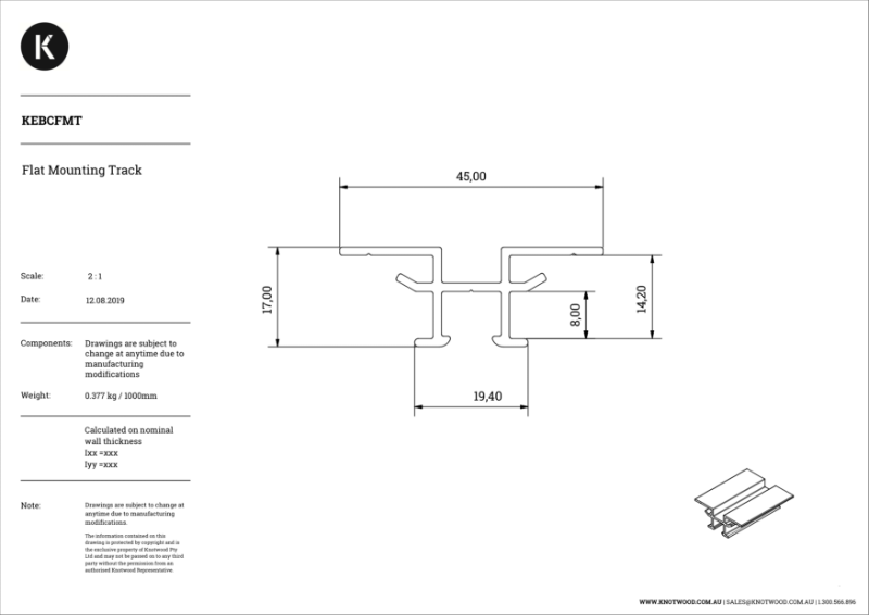 KEBCFMT Flat mounting track - batten track system