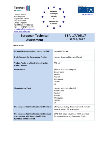 European Technical Approval (ETA)