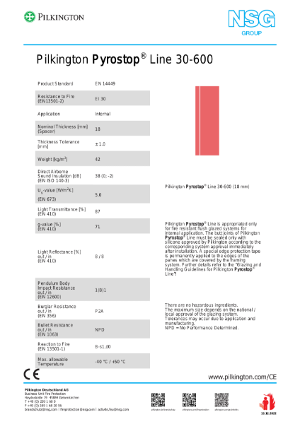 Pilkington Pyrostop® Line 30-600