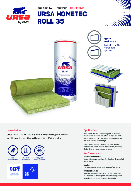 URSA HOMETEC ROLL 35 - Datasheet