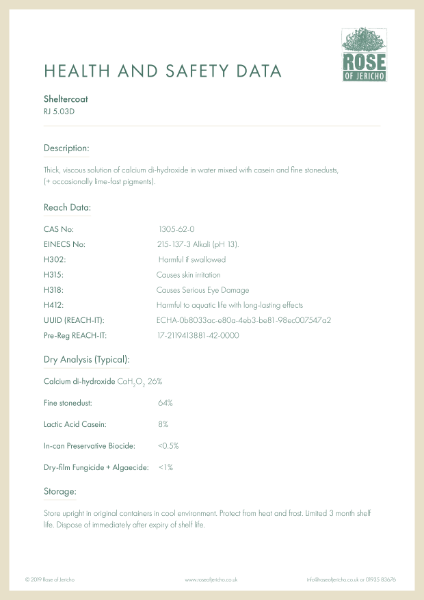 Sheltercoat - Health and Safety