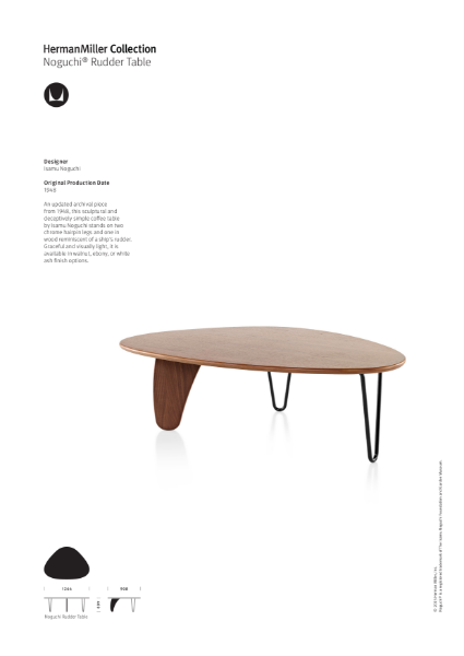 Noguchi Rudder Table - Product Sheet