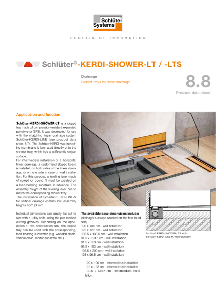 8.8 - Schlüter-KERDI-SHOWER-LT/-LTS - Technical Data Sheet