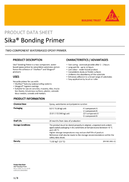Product Data Sheet - SikaBonding Primer