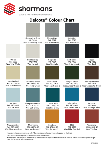 Delcote Colour Chart