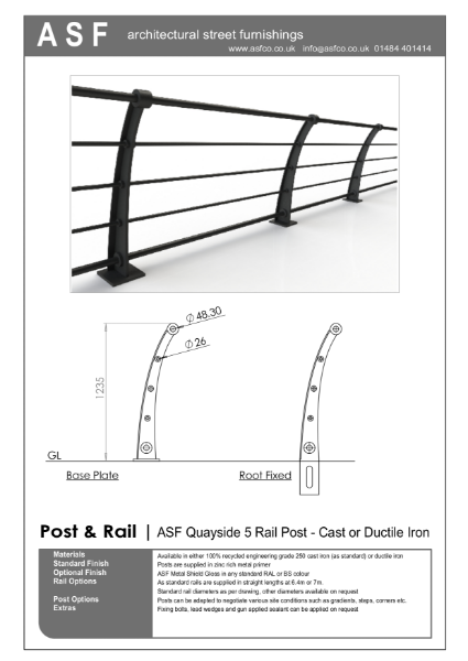 ASF Quayside 5 Rail Post and Rail System