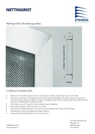 Nettingrist produktark