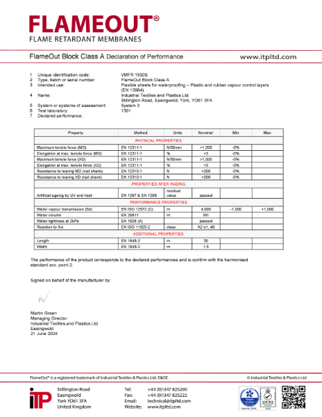 FlameOUT® Block Class A DoP R4-1