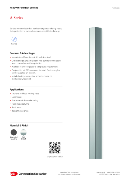 CS Stainless Steel Corner Guards_Product Sheet (09.23)