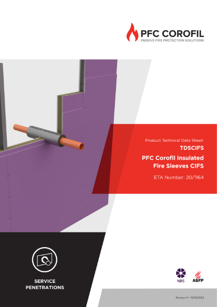 PFC Corofil Insulated Fire Sleeves CIFS - Datasheet